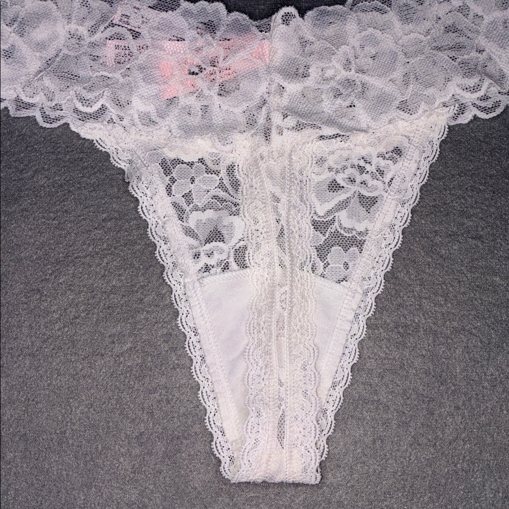 Victoria’s Secret Sexy Lace Thong Rhinestone Love New with tags Large VS Panty - Picture 7 of 8